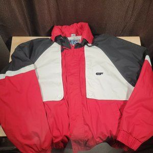 Vtg GF  Dual Fleece / Windbreaker Jacket Black Red White Men's XL Turning Point
